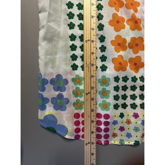 Talbots Shirt Womens Medium White Multicolor Floral Dot Button Down Long Sleeve - Picture 12 of 12